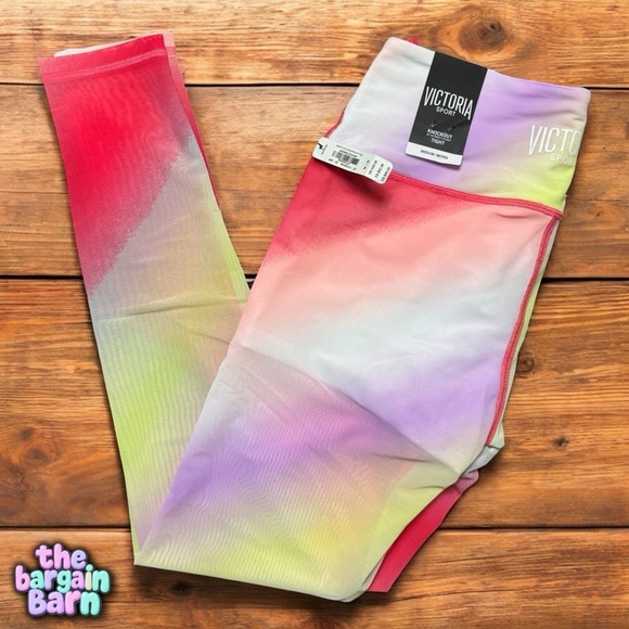 Victoria's Secret Pants - Victoria’s Secret VSX Knockout Sport NWT Sheer Rainbow Tie-Dye Athletic Leggings